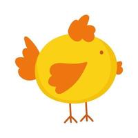 ícone isolado de animal de fazenda de desenho animado de frango no fundo branco vetor