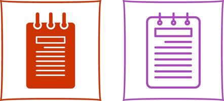 ícone de vetor de bloco de notas