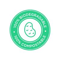 100% ícone biodegradável e compostável. Bioplástico feito de batata. vetor