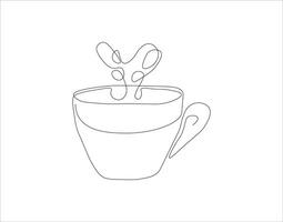 contínuo linha desenhando do copo do café. 1 linha do café. uma copo do café contínuo linha arte. editável contorno. vetor