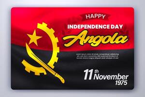 feliz independência dia do Angola com acenando bandeira fundo, vetor ilustração