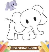 desenhado à mão fofa animais coloração livro vetor