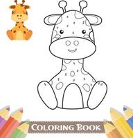 mão desenhado fofa bebê animal coloração livro vetor