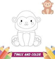 mão desenhado fofa bebê animal coloração livro vetor