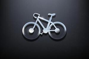 bicicleta 3d logotipo projeto, brilhante brincar logotipo com texturizado muro. realista vetor, vetor ilustração