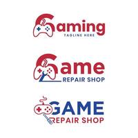 jogos gamers jogos reparar fazer compras logotipo Projeto marca nominativa coleção vetor modelo