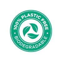 100% livre de Pastic. Ícone biodegradável. vetor