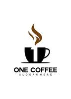 logotipo café com número 1 vetor Projeto