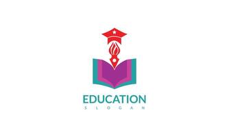 Educação logotipo símbolo. moderno logotipo Projeto com livro ícone e econômico gráfico vetor