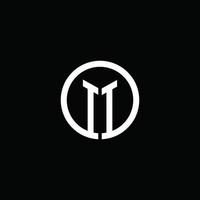logotipo do monograma ii isolado com um círculo giratório vetor