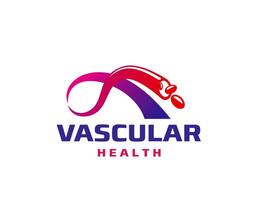 vascular veia saúde ícone, artéria símbolo, emblema vetor