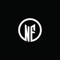 Logotipo do monograma nf isolado com um círculo giratório vetor