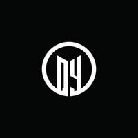 logotipo do monograma qy isolado com um círculo giratório vetor