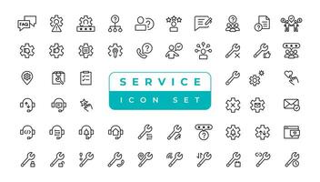 cliente serviço ícone definir. contendo cliente satisfeito, assistência, experiência, opinião, operador e técnico Apoio, suporte ícones vetor