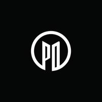 Logotipo do monograma pd isolado com um círculo giratório