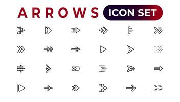 seta ícones conjunto do fino linha rede ícone definir, simples esboço ícones coleção, pixel perfeito ícones, simples vetor ilustração.