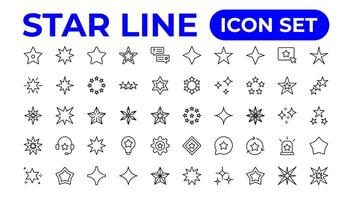 Estrela ícone coleção. diferente estrelas definir.contorno ícone coleção. vetor