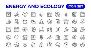 ecologia ícones definir. energia ícone. eco verde ícones. vetor