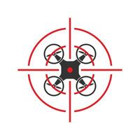 mira ícone com uma drone. zangão é tiro baixa de pistola. vetor ilustração.