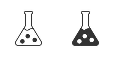 química frasco ícone para química, laboratório, Ciência. plano vetor ilustração.