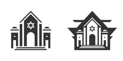 sinagoga ícone isolado em uma branco fundo. vetor