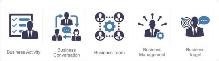 uma conjunto do 5 misturar ícones Como o negócio atividade, o negócio conversação, o negócio equipe vetor