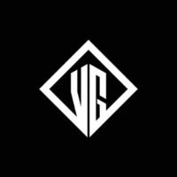 Monograma do logotipo vg com modelo de design de estilo de rotação quadrada vetor