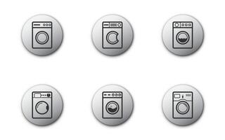 lavando máquina ícone definir. máquina de lavar ícone. lavanderia ícone logotipo. vetor ilustração.