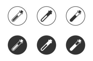 garrafa com poção ícone definir. sangue teste tubo ícone. vetor ilustração.