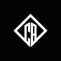 Monograma do logotipo cb com modelo de design de estilo de rotação quadrada vetor