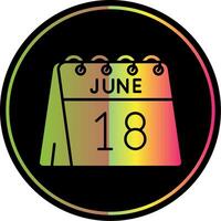 18º do Junho glifo vencimento cor ícone vetor