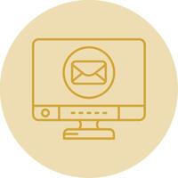 o email linha amarelo círculo ícone vetor