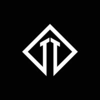 Monograma do logotipo tt com modelo de design de estilo de rotação quadrada vetor