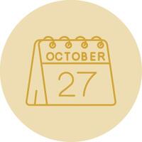 Dia 27 do Outubro linha amarelo círculo ícone vetor