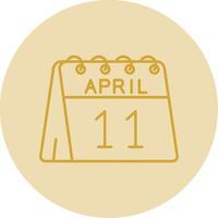 11º do abril linha amarelo círculo ícone vetor