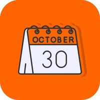 30 do Outubro preenchidas laranja fundo ícone vetor