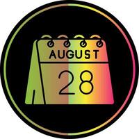 28º do agosto glifo vencimento cor ícone vetor