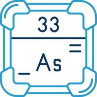 arsênico linha azul dois cor ícone vetor