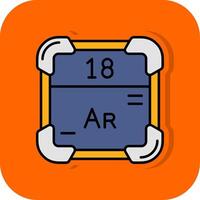 argônio preenchidas laranja fundo ícone vetor