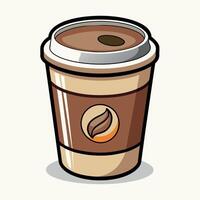 café copo desenho animado ilustração, café caneca beber ícone conceito isolado vetor