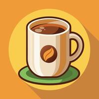 café copo desenho animado ilustração, café caneca beber ícone conceito isolado vetor