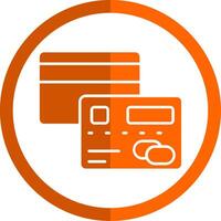 crédito cartão glifo laranja círculo ícone vetor