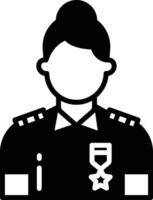 polícia mulher glifo e linha vetor ilustração