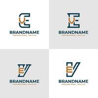 elegante cartas ev e ve monograma logotipo, adequado para o negócio com ev ou ve iniciais vetor