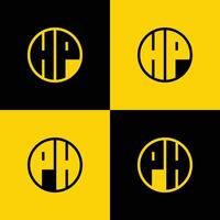 simples hp e ph cartas círculo logotipo definir, adequado para o negócio com hp e ph iniciais vetor