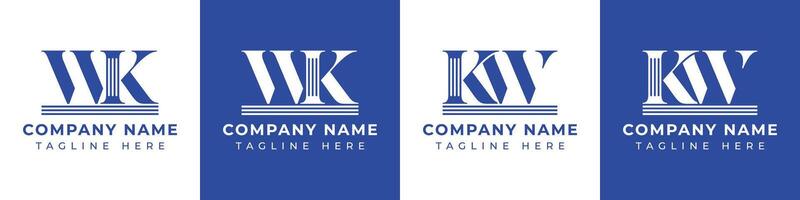 cartas sem. e kw pilar logotipo definir, adequado para o negócio com sem. e kw relacionado para pilar vetor