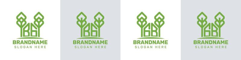 cartas bg e gb estufa logotipo, para o negócio relacionado para plantar com bg ou gb iniciais vetor