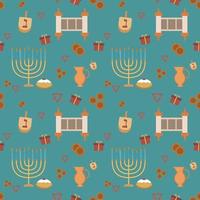 hanukkah feriado design plano ícones padrão sem emenda vetor