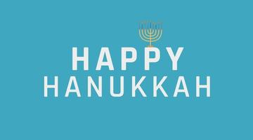 Saudação de feriado de Hanukkah com ícone de menorá e texto em inglês vetor