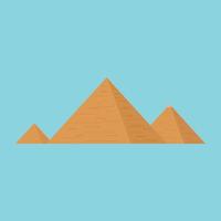 ícone de design plano de pirâmides com fundo azul vetor
